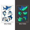 Glow in the dark tattoos haaien – 5 vellen