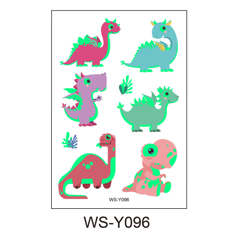 Selvlysende tatoveringer glade dinos – 5 ark