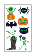 Självlysande tatueringar Halloween – 5 ark