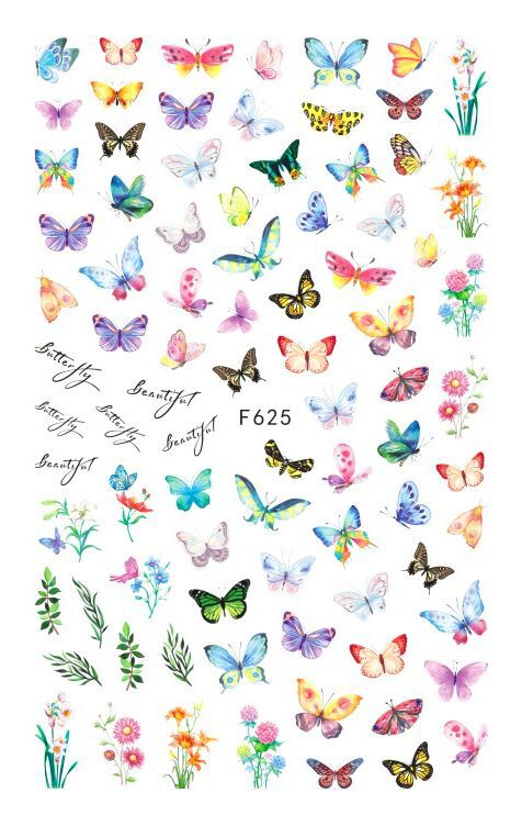 Mooie Nagelstickers – Vlinders/Bloemen (160 stickers)