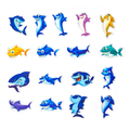 Shark Fun Glitter Stickers – 80 pcs