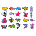Laser‑glitter zee dieren stickers – 99 stuks
