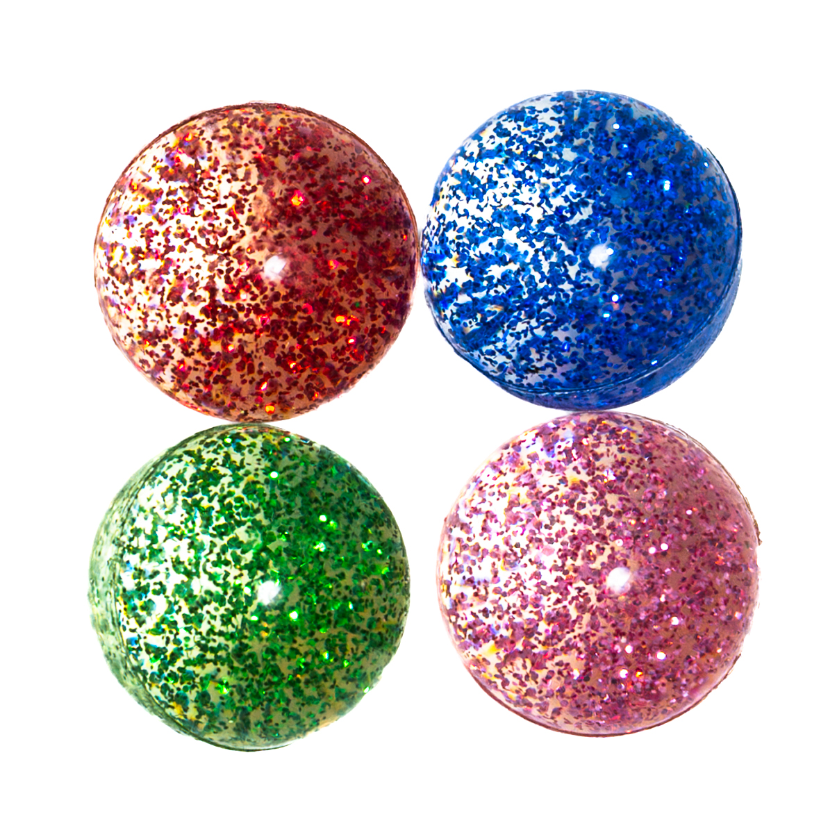 Glitter hoppebolde – 3 cm, 40 stk.