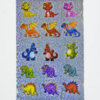 90 pcs-Glitter Dinosaur Stickers – 6 sheets