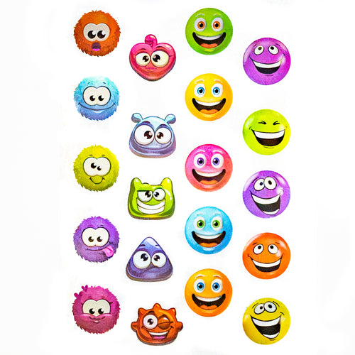 100 Glitter Stickers Smiley – 5 sheets