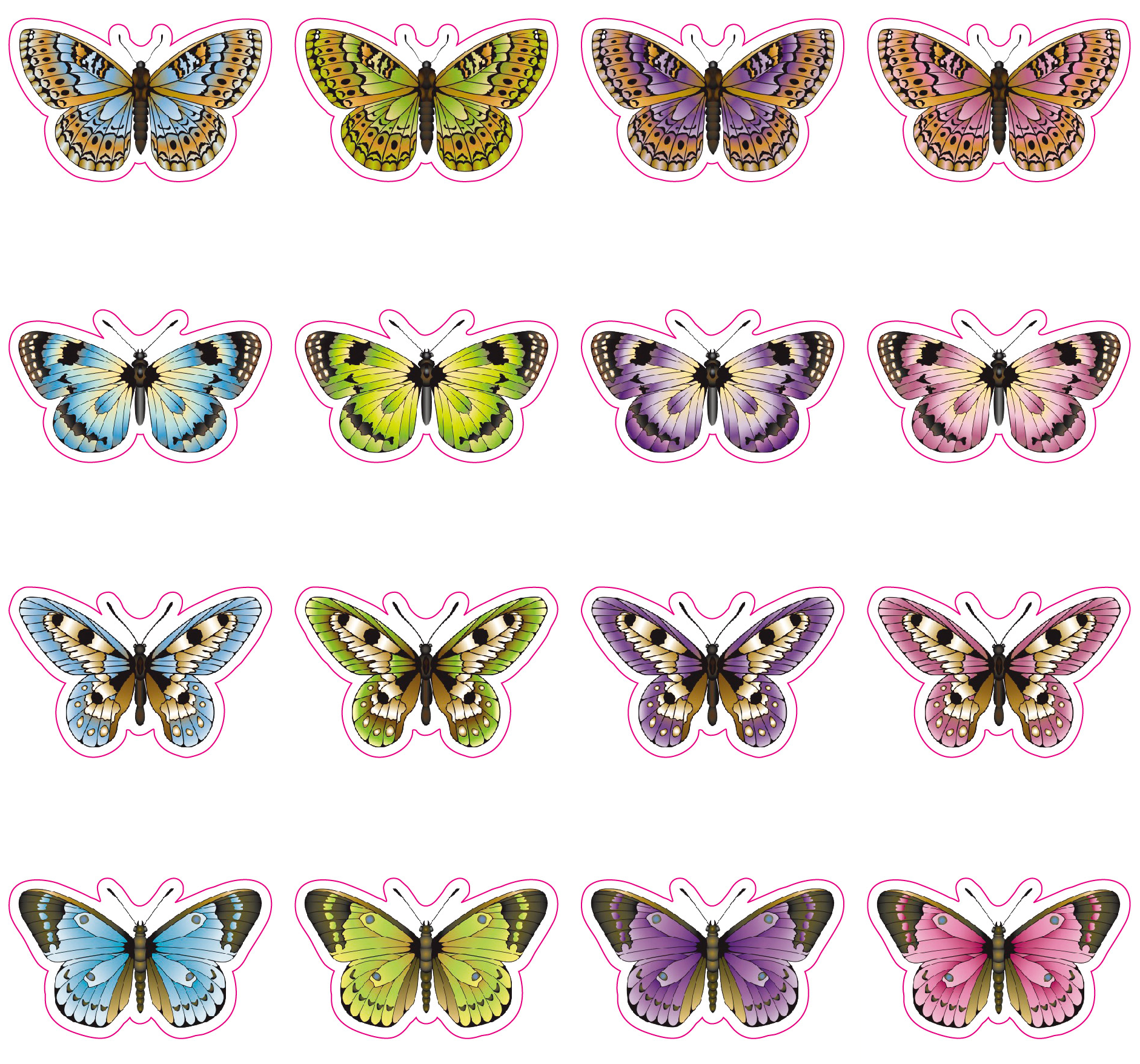 Sommerfugletatoveringer – 100 stk