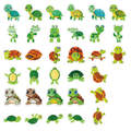Blije glitter schildpad stickers - 80 stuks