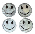 Grote reflecterende stickers zilveren smiley – 12 stuks