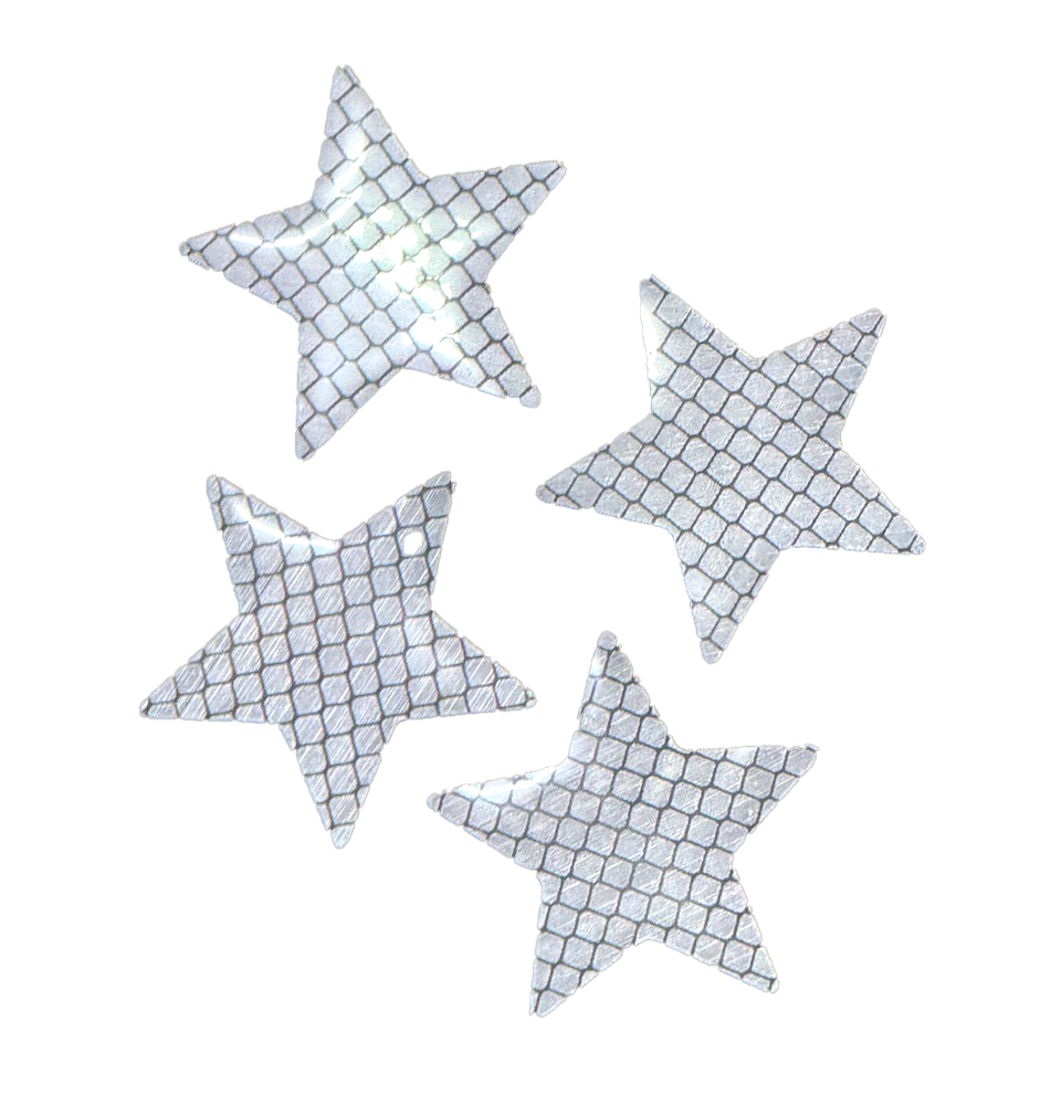Reflective stickers silver stars – 12 pcs