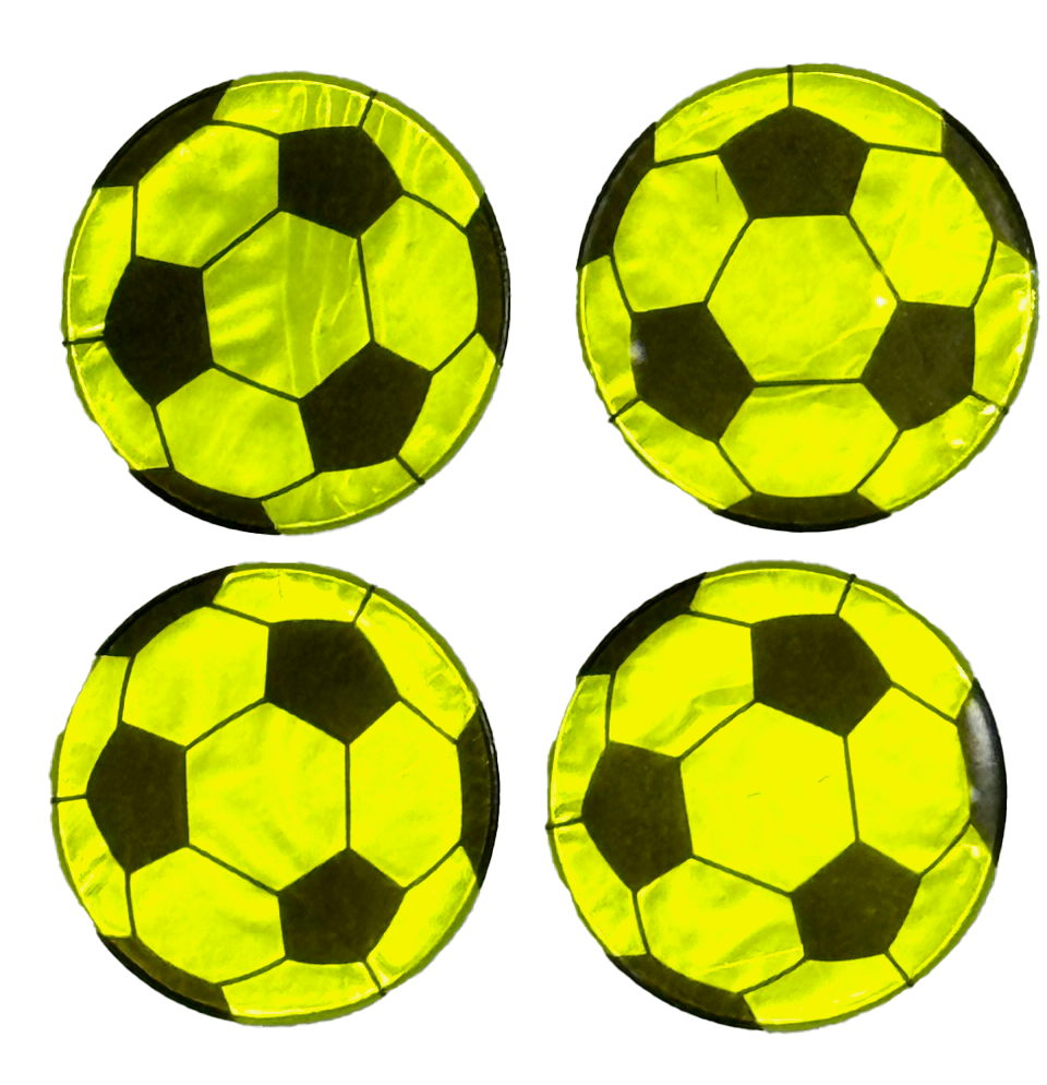 Grote reflecterende stickers gele voetballen – 16 stuks