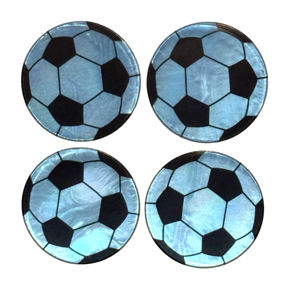 Grote reflecterende stickers blauwe voetballen – 16 stuks