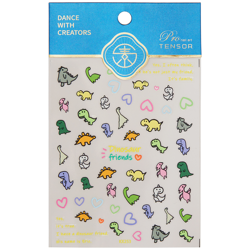 Mooie 3D Dino/Hart Nagelstickers – 100 stuks