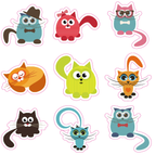 Schattige kattenstickers – 108 stuks