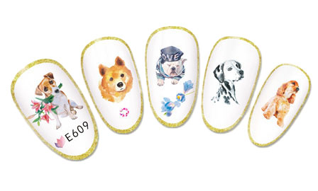 Nail stickers cute dogs – 108 pcs