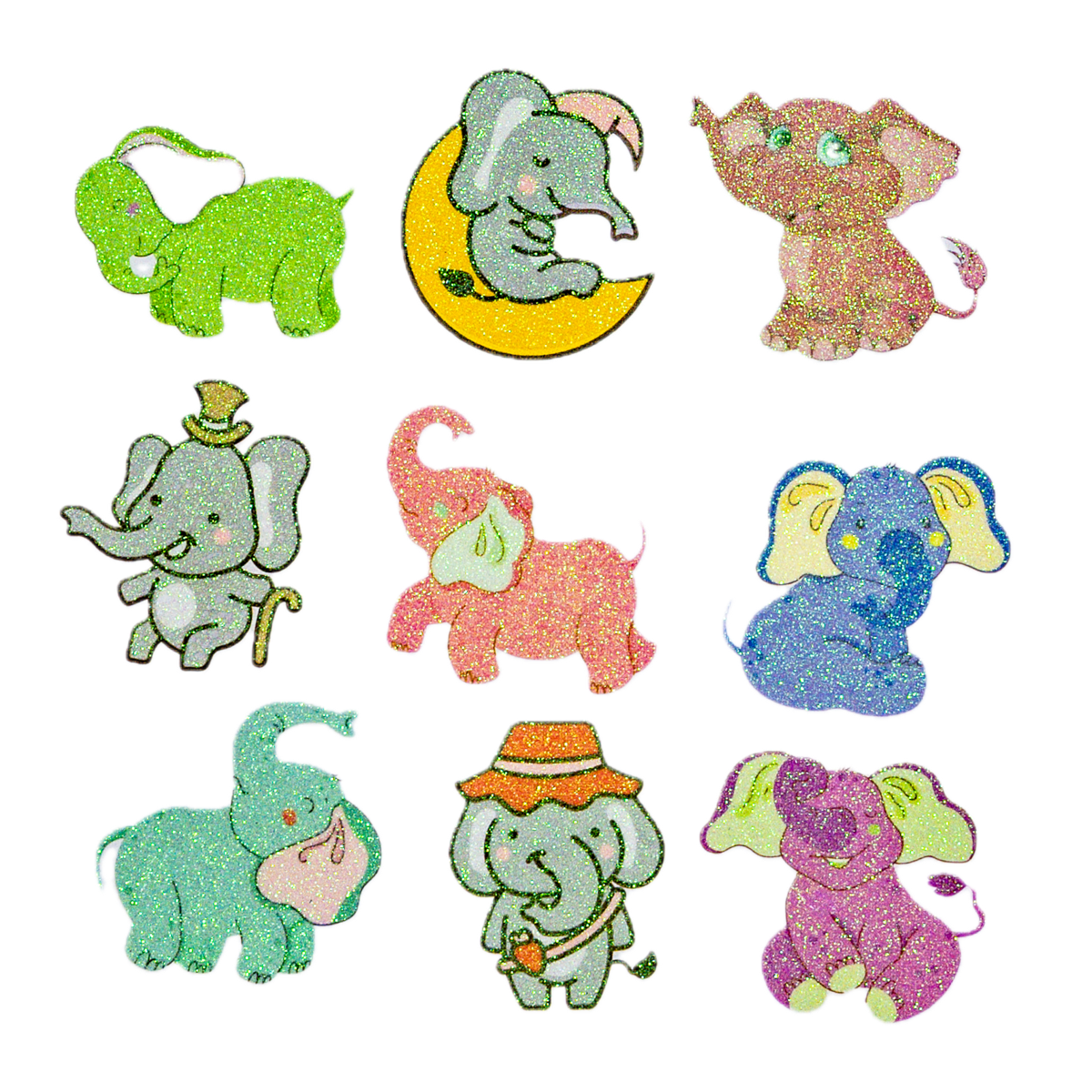 Glitterstickers Happy Dumbo 80 pcs