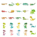 Happy Glitter Lizard Stickers - 80 pcs