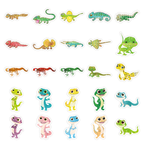Happy Glitter Lizard Stickers - 80 pcs