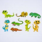 Happy Glitter Lizard Stickers - 80 pcs