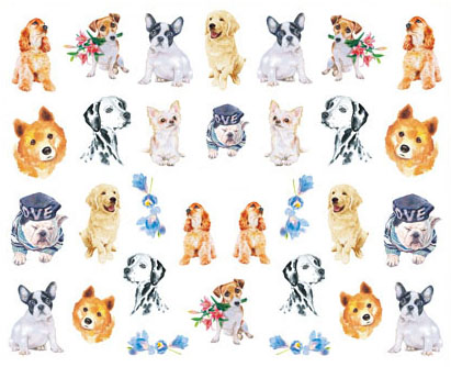 Nail stickers cute dogs – 108 pcs