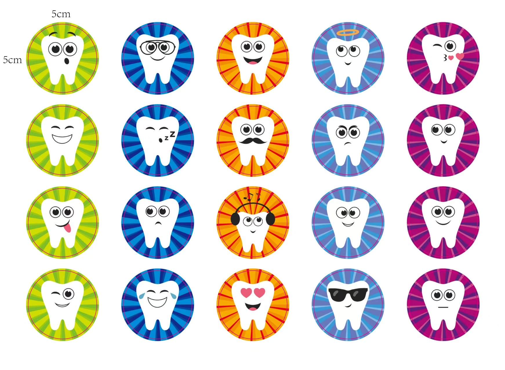 Happy Tooth Stickers – 100 pcs
