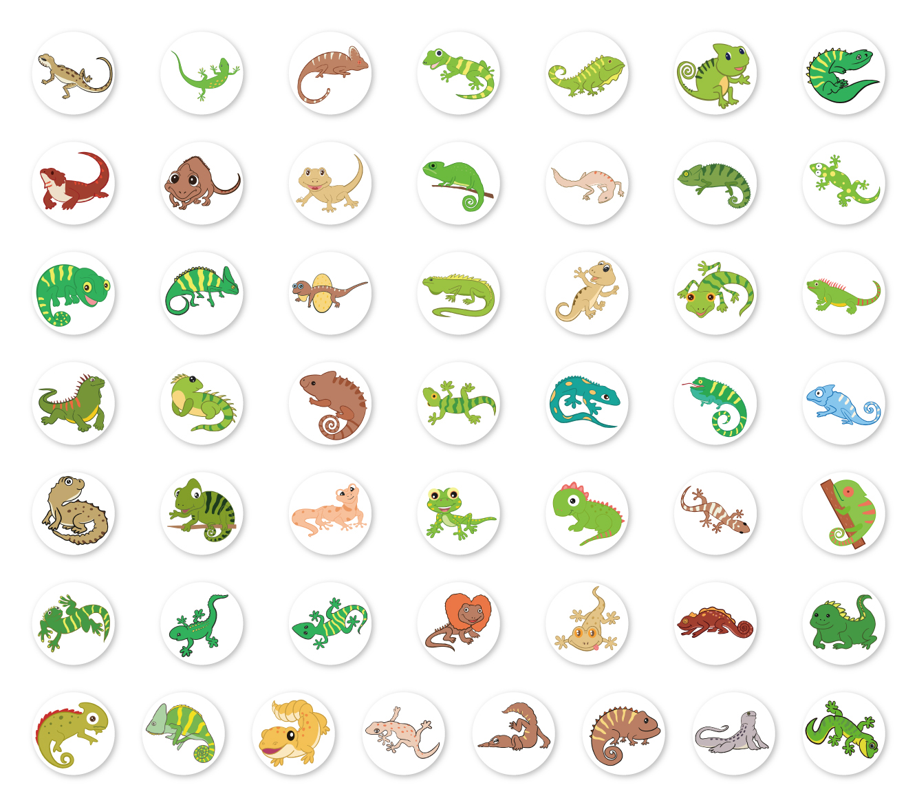 Stickers op rol met hagedissen – 200 stuks