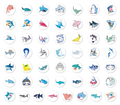 Stickers on a roll with sea creatures – 200 pcs