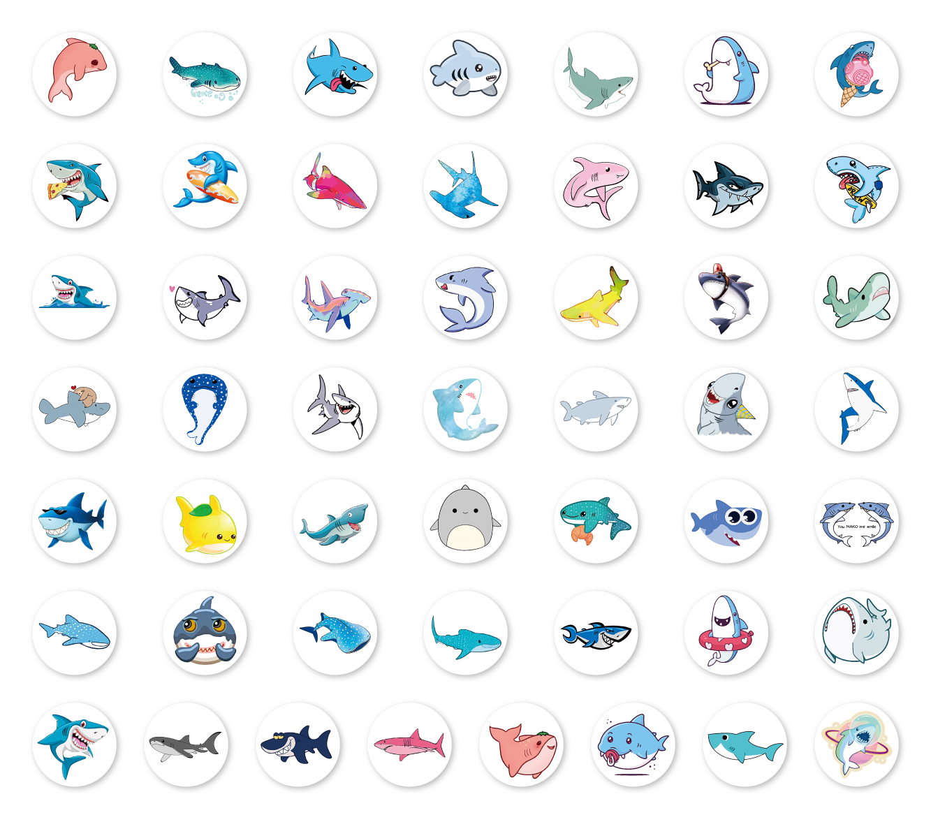 Stickers on a roll with sea creatures – 200 pcs